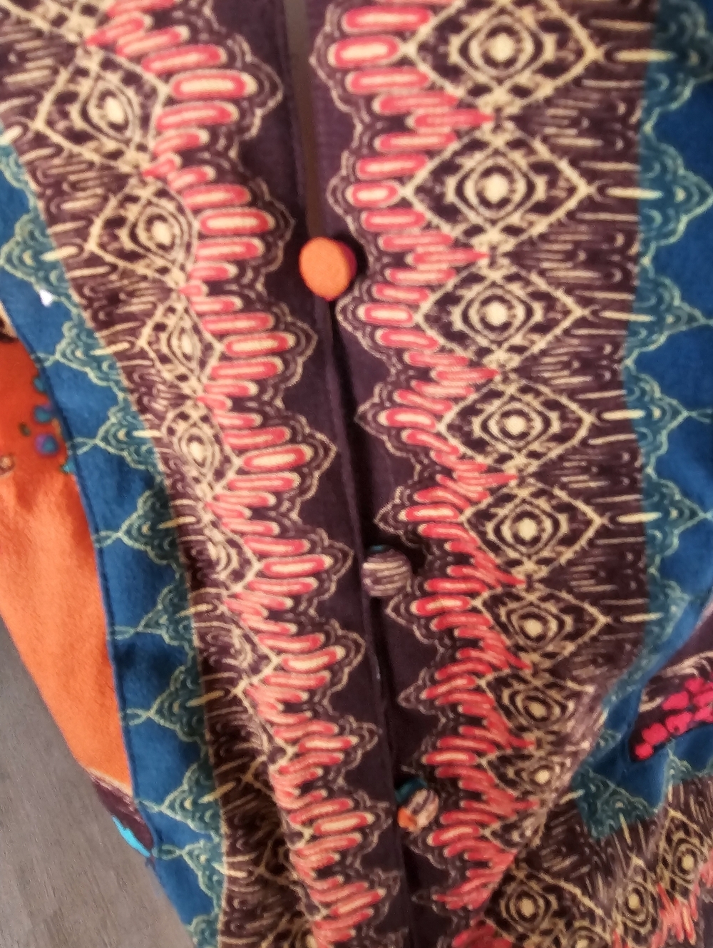 Free People Catch Me If You Can Top L Large Boho Cheetah Paisley Button Front - Picture 4 of 10